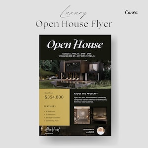 Open House Flyer | Real Estate Open House Flyer Template | Just Listed Flyer | Real Estate Marketing | Editable Canva Template