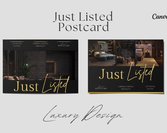 Luxury Just Listed Postcard Templates for Canva  | Luxury Realtor Canva Templates | Realtor Postcards | Real Estate Templates | Mailers