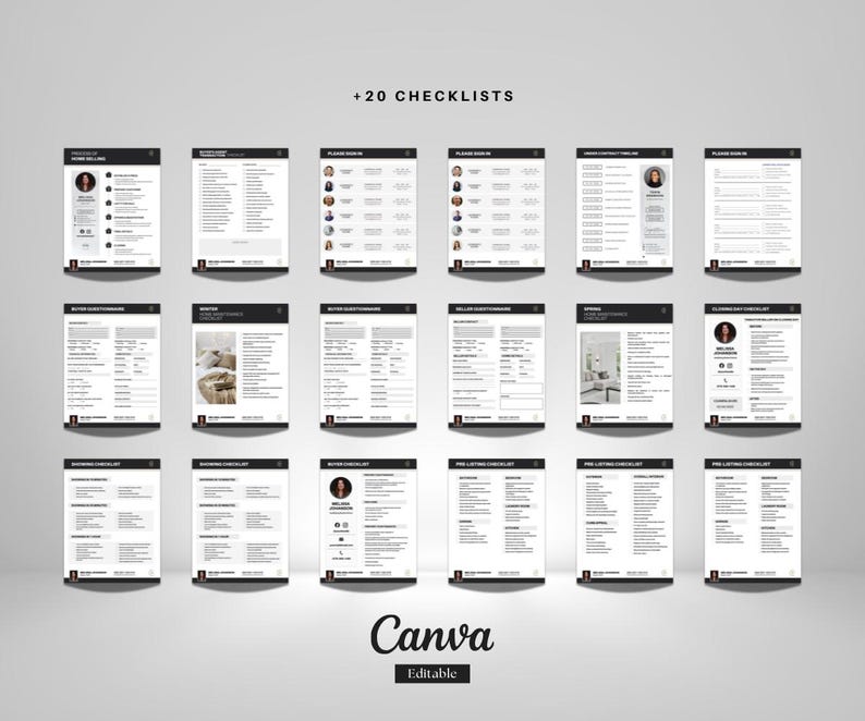 25 Real Estate Checklist Templates | Century 21 Style | Editable Canva ...