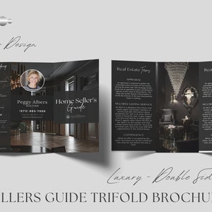 Silver Luxury Seller&#39;s Guide Brochure, Real Estate Tri-Fold Brochure, Tri-fold Real Estate, Seller Guide, Double-Sided