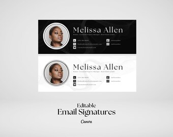 Email Signature | Gmail Signature | Real Estate Marketing | Modern Realtor Template | Editable Canva Email Signature
