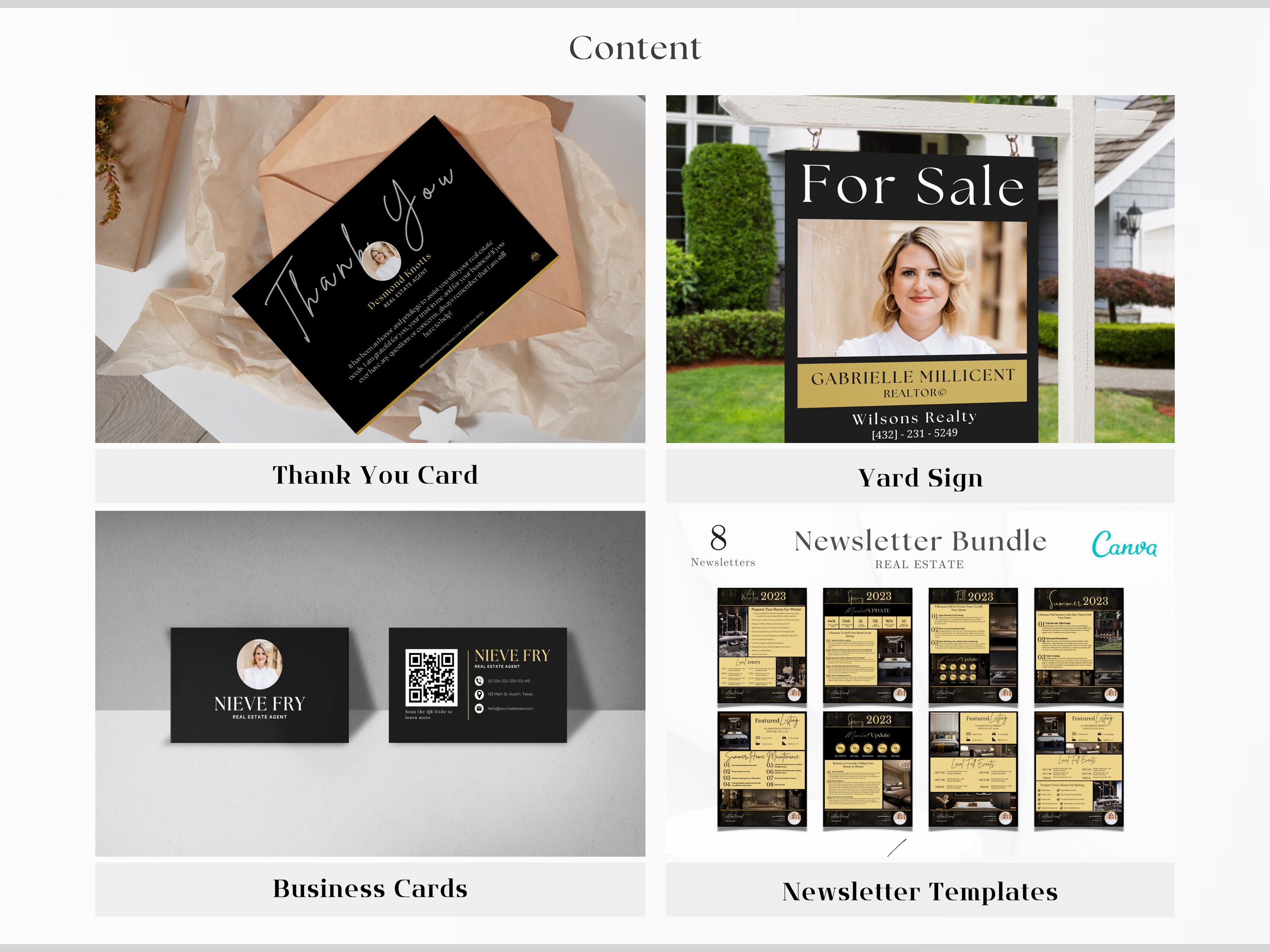 Luxury Real Estate Templates Canva, Gold Realtor Marketing, Real Estate ...