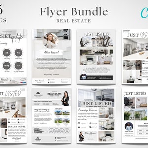 Real Estate Flyers Bundle | Realtor Flyer Templates | Real Estate Marketing Flyers | Just Listed Flyer | New Agent Flyer | Canva Realtor