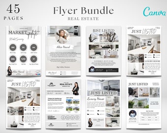 Real Estate Flyers Bundle | Realtor Flyer Templates | Real Estate Marketing Flyers | Just Listed Flyer | New Agent Flyer | Canva Realtor