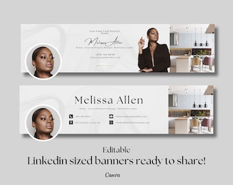 Linkedin Banners | Real Estate Linkedin Banners | Realtor Banner | Linkedin Banner Canva | Realtor Linkedin | Ready to Share