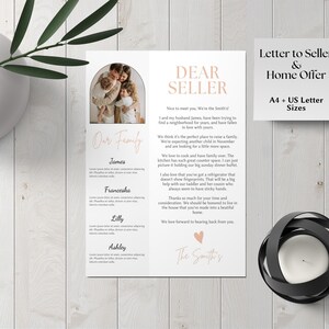 Carta de oferta de vivienda, plantilla de carta al vendedor, plantilla de carta de comprador de vivienda Canva, plantilla de carta al vendedor de la casa, plantilla Canva