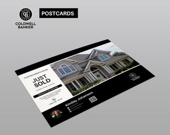 25 Black & White Luxury Real Estate Postcards | Coldwell Banker Editable Templates | Modern Realtor Marketing Bundle