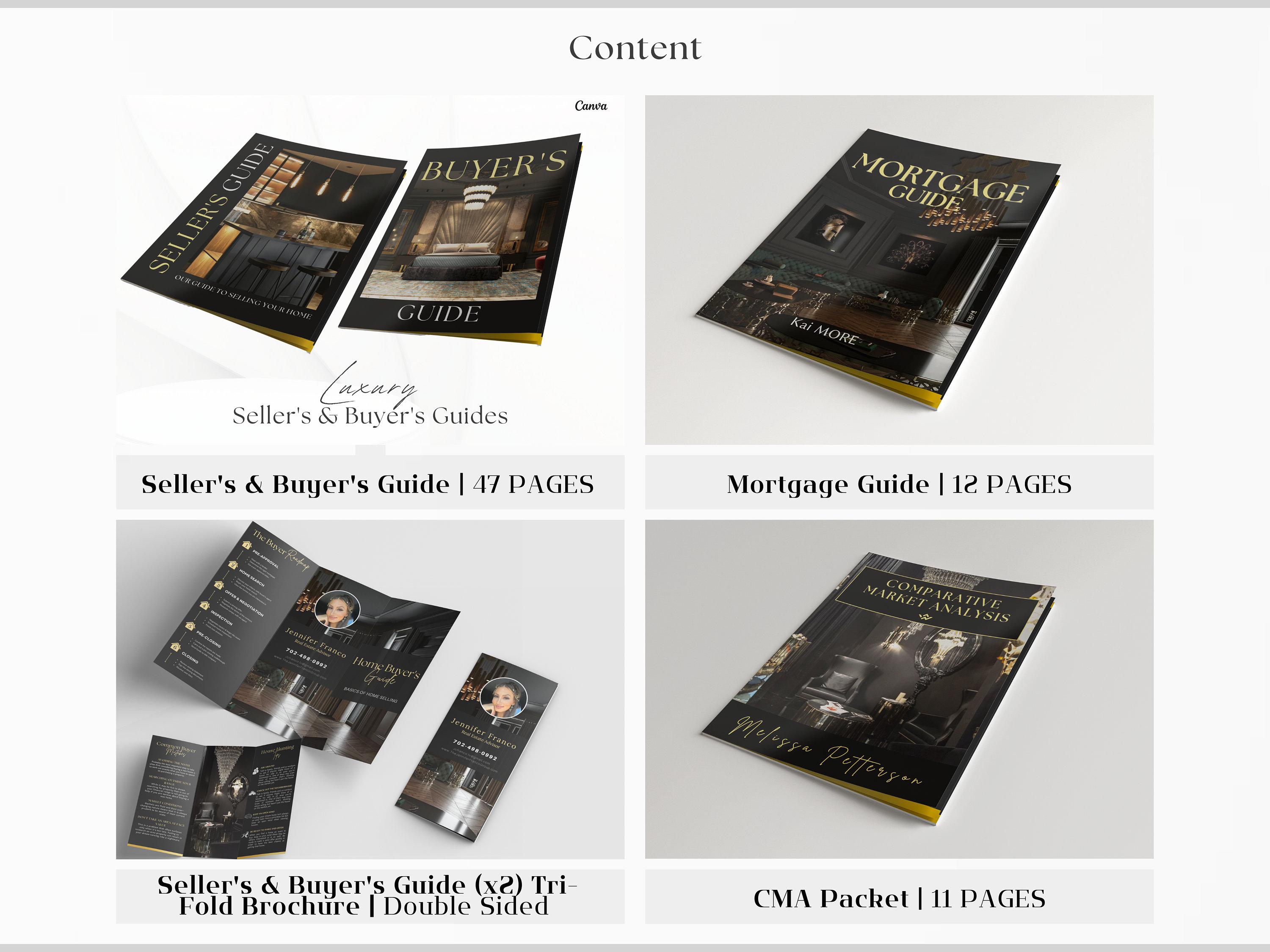 2025 Luxury Gold Real Estate Templates Canva, Realtor Marketing, Real ...