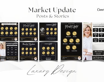 Market Update Posts and Stories, Luxury Real Estate Post Template, Realtor Social Media | Realtor Posts | Real Estate Social Media