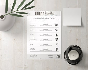 listing presentation kit real estate Utility Providers List Flyer, Real Estate Marketing, Real Estate Utility Information Sheet, New Client Welcome Packet, Closing Flyer
