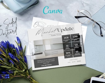 Market Update Postcard, Real Estate Postcard Template, Realtor Postcards, Real Estate Farming, Real Estate Marketing, Neighborhood Farming.
