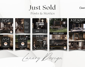 Just Sold Social Media Posts and Stories |  Luxury Listing Updates | Just Sold Instagram | Real Estate Marketing | Luxury Real Estate