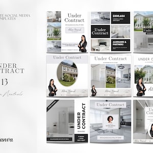 13 Under Contract Social Media Posts | Listing Updates | Under Contract Instagram Posts | Real Estate Marketing | Instagram | Facebook Posts