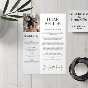 Plantilla de carta al vendedor, carta de oferta de vivienda, plantilla de carta de comprador de vivienda Canva, plantilla de carta al vendedor de la casa, plantilla editable CANVA