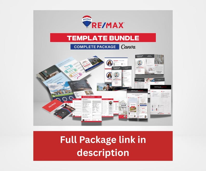 RE/MAX Real Estate Checklist Bundle | Editable Canva Templates | Seller ...
