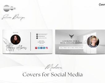 Silver Luxury Real Estate Facebook Covers | Realtor Facebook Covers | Modern Real Estate Templates | Realtor Marketing