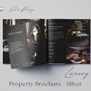 Brochure immobiliare di lusso Silver / Rivista immobiliare / Rivista Open House / Brochure immobiliare / Scheda informativa immobiliare