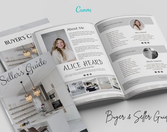 Real Estate Buyer and Seller Guide, Realtor Buyer Packet & Seller Packet, A4 and US Letter Size, Free Canva Templates.