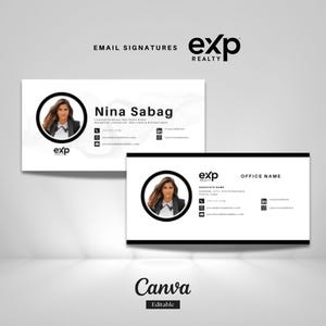 2 EXP REALTY Email Signature Templates | Professional Realtor Signature | Black & White Exp Realty Branding