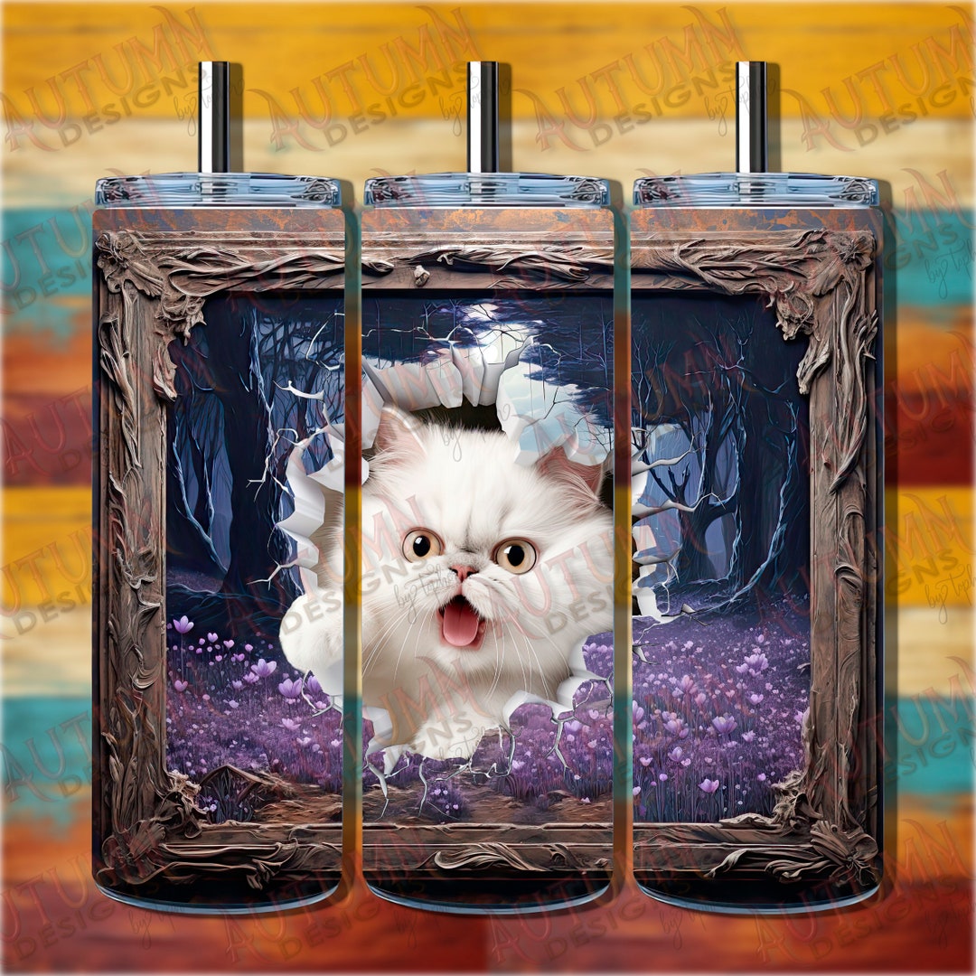Charming Persian Kitten Tumbler Design for Straight and Tapered 20oz