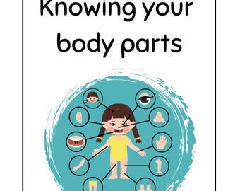 Hoja de trabajo "Conoce las partes del cuerpo" para niños: Páginas de actividades del cuerpo humano - Imprimibles para preescolar y jardín de infantes (3 páginas)