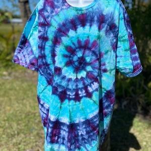 Jaded Sky Tie Dye Spiral Tank Top, Hand Dyed, Unisex Tee, Festival Fashion