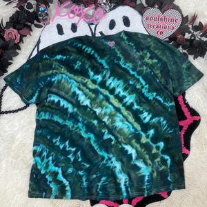 Malachite Ripple Geode Ice Dye Shirt , Tie Dye Trendy Tee, Festival Fashion, Vacation, Earth Tones, Unisex T-shirt image 1