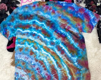 Cosmic Summer Geode Ripple Twist Ice Tie Dye Shirt, Hand Dyed Ice Dye, Tie Dye T-Shirt,Unisex Tee,
