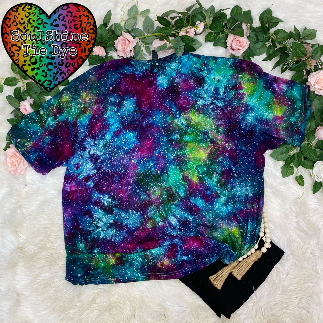 Star Series Aurora Galaxy Hand Dyed Ice Dye Bright Tie Dye Shirt - Etsy