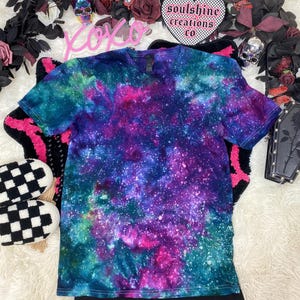 Star Series Northern Lights Galaxy Hand Dyed Ice Dye Bright Tie Dye Shirt