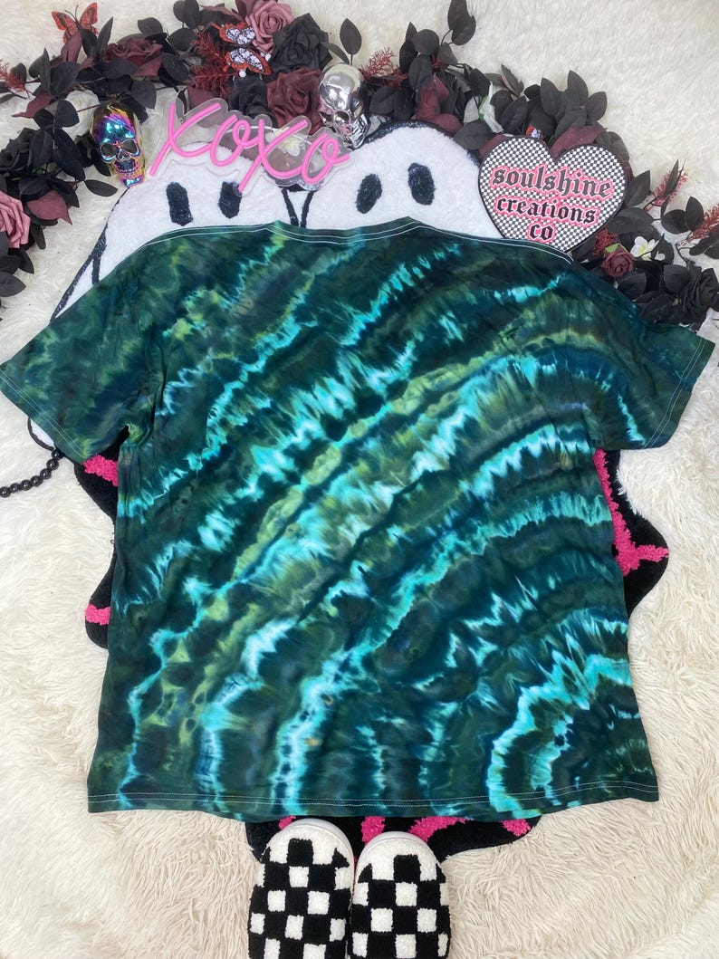 Malachite Ripple Geode Ice Dye Shirt , Tie Dye Trendy Tee, Festival Fashion, Vacation, Earth Tones, Unisex T-shirt image 2