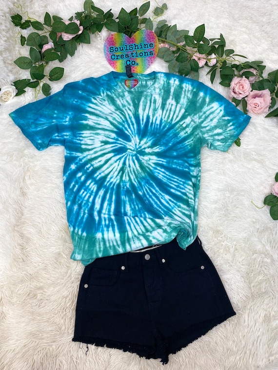 aqua tie dye shirt