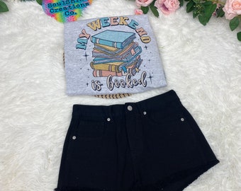 Mój weekend jest zajęty Bookish Graphic Tee, Booktok, Reader T-shirt, styl vintage