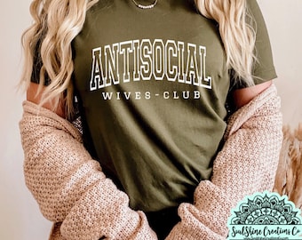 Camisa antisocial del club de esposas, camiseta de la esposa, camiseta divertida