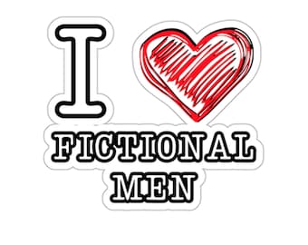I Heart Fictional Men Sticker