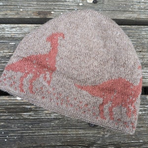 Patrón de tejido de gorro de dinosaurio Parasaurolophus (patrón PDF)