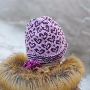 KNITTING PATTERN *Woolhearts hat* pattern for Norwegian knitted hat with heart pattern