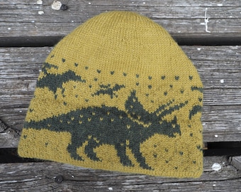 KNITTING PATTERN *Triceratops hat* pattern for knitted dinosaur hat