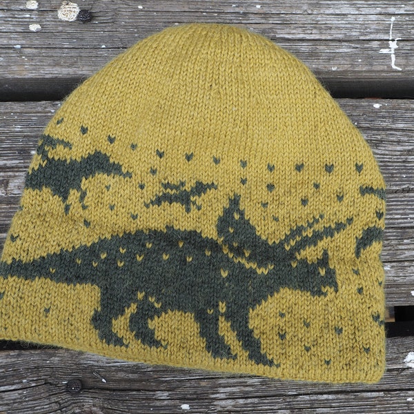 MODÈLE DE TRICOT *Bonnet tricératops* Modèle pour bonnet dinosaure tricoté