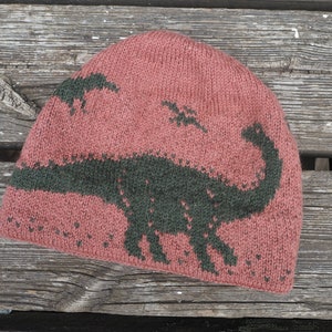 Patrón de tejido para gorro de dinosaurio Diplodocus (patrón PDF)