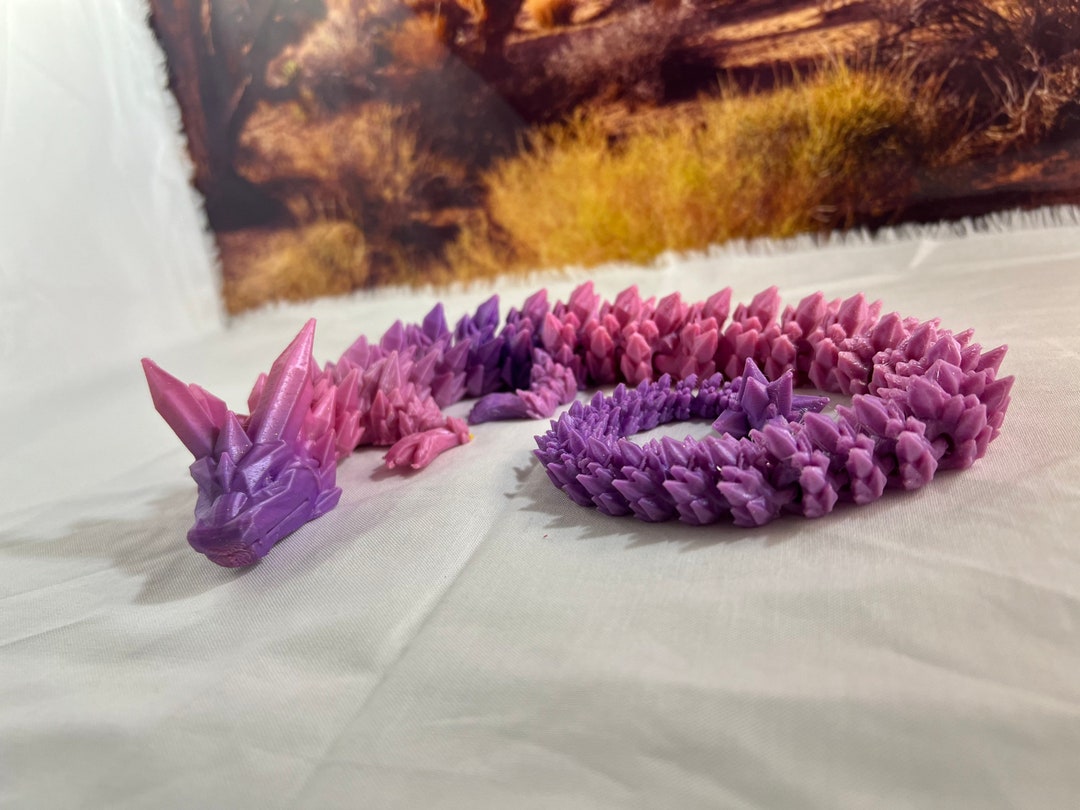 3D Printed Flexible Crystal Dragon - Etsy