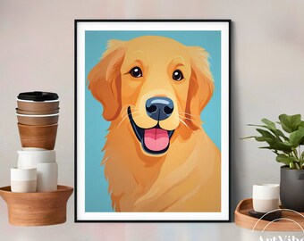 Golden Retriever Fur Baby Portrait - Printable Wall Art for Dog Owners