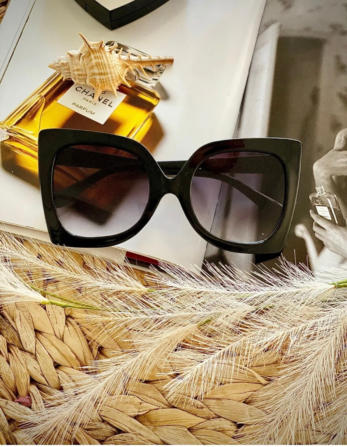 Big Oversized Butterfly Women Sunglasses Flat Top Squares