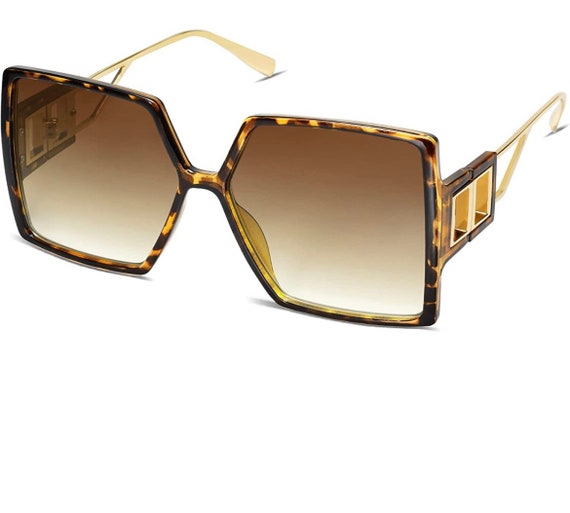 Allarallvr Oversized Square Sunglasses For Women Men Vintage