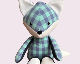 handmade memory fox like a memory bear, custom-made from the clothing of a loved one also possible with name