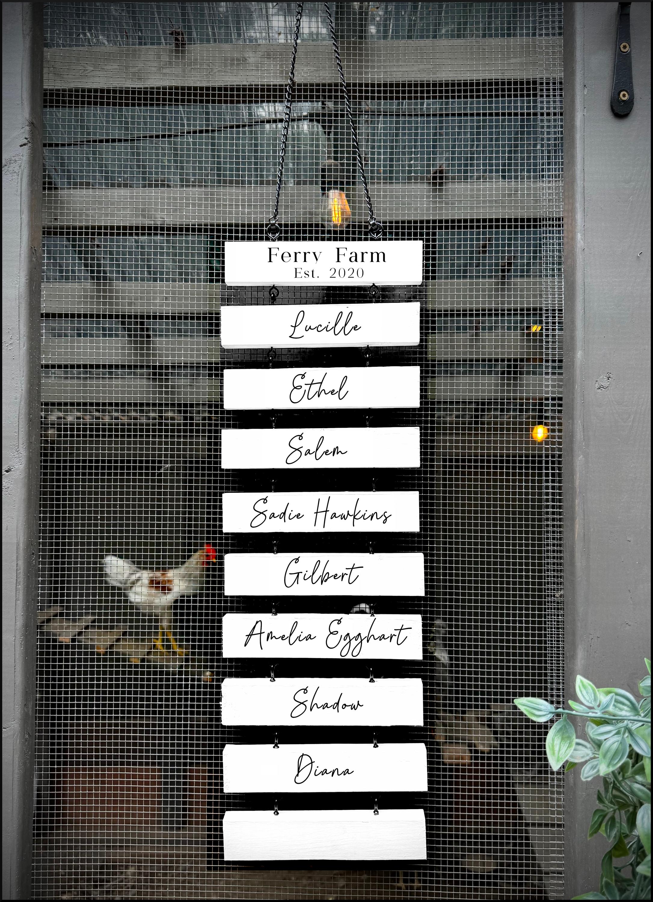 Chicken Name Sign (Custom) - Coop Decor