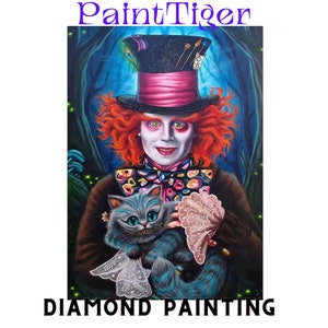 Diamond Painting Kit-The Mad Hatter | Do it Yourself Diamond Painting | Bead Painting Kit | You Make it Kit | Diamond Mad Hatter Paint Kit