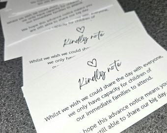 X10 Printable DAY Kindly Note No Children at Wedding Cards, Immediate Family Only, Invitation Inserts, Print at home, Adults Only