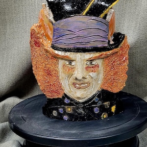 Södra folkkonst Mad Hattmakare keramikkanna