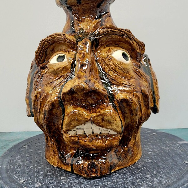 Southern folk art face jug